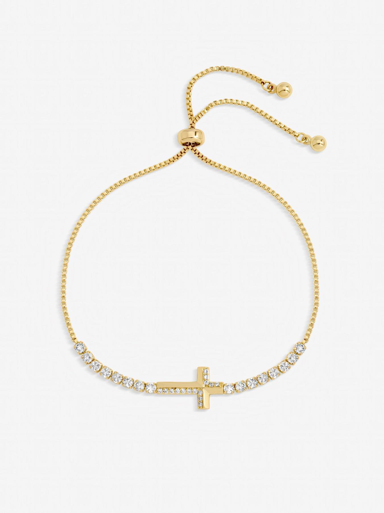 Image 2 of 3 of Jon Richard Gold Plated and Crystal Cross Toggle Bracelet
