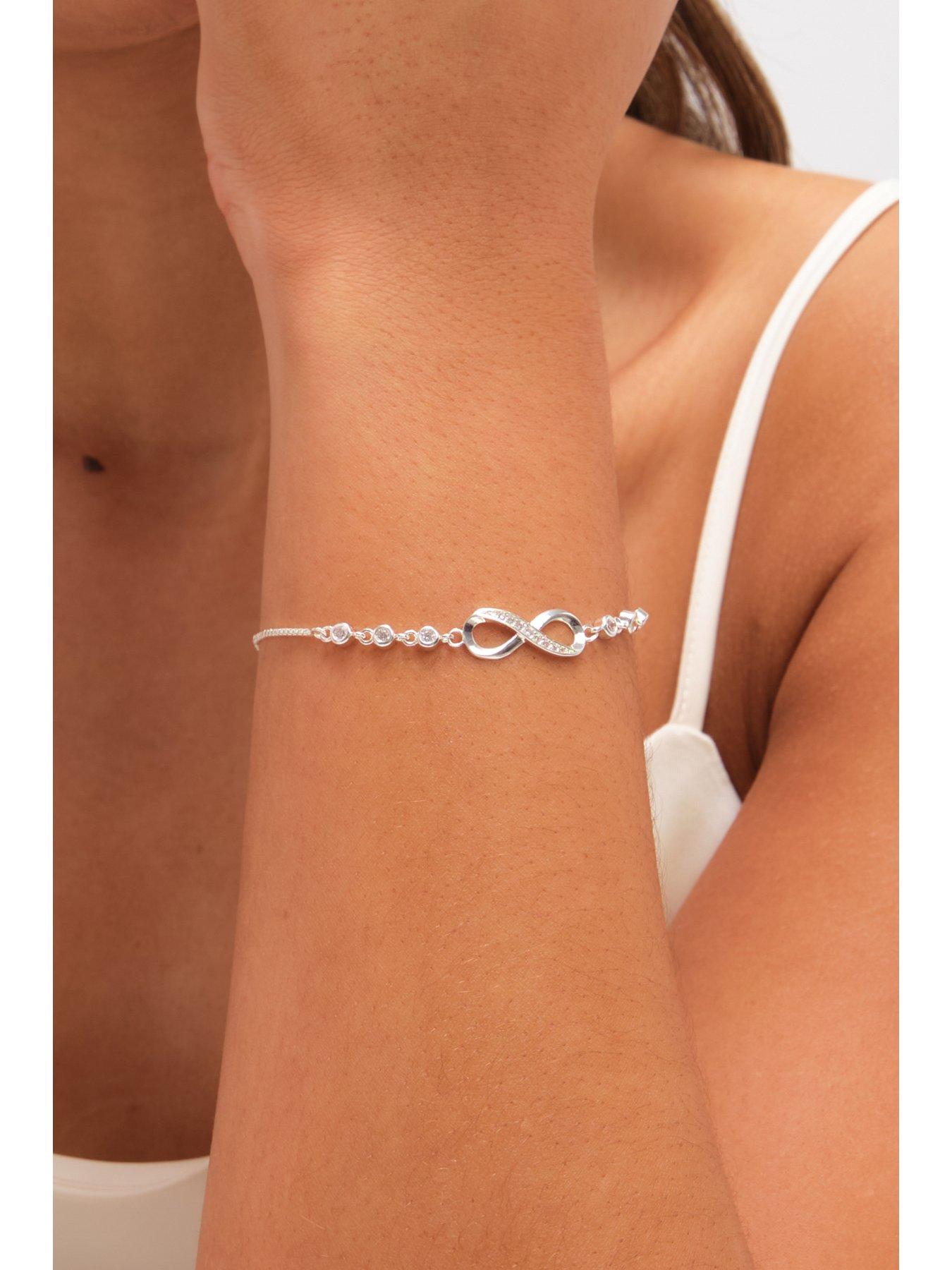 Image 3 of 3 of Jon Richard Silver Plated and Crystal Infinity Toggle Bracelet