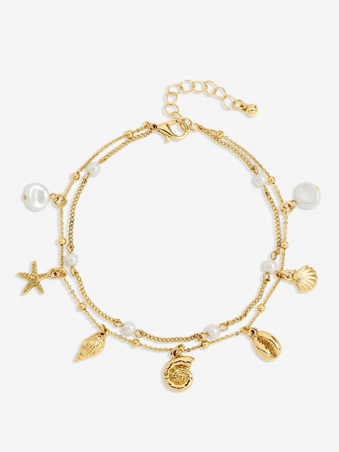  image of mood-gold-plated-shell-anklet