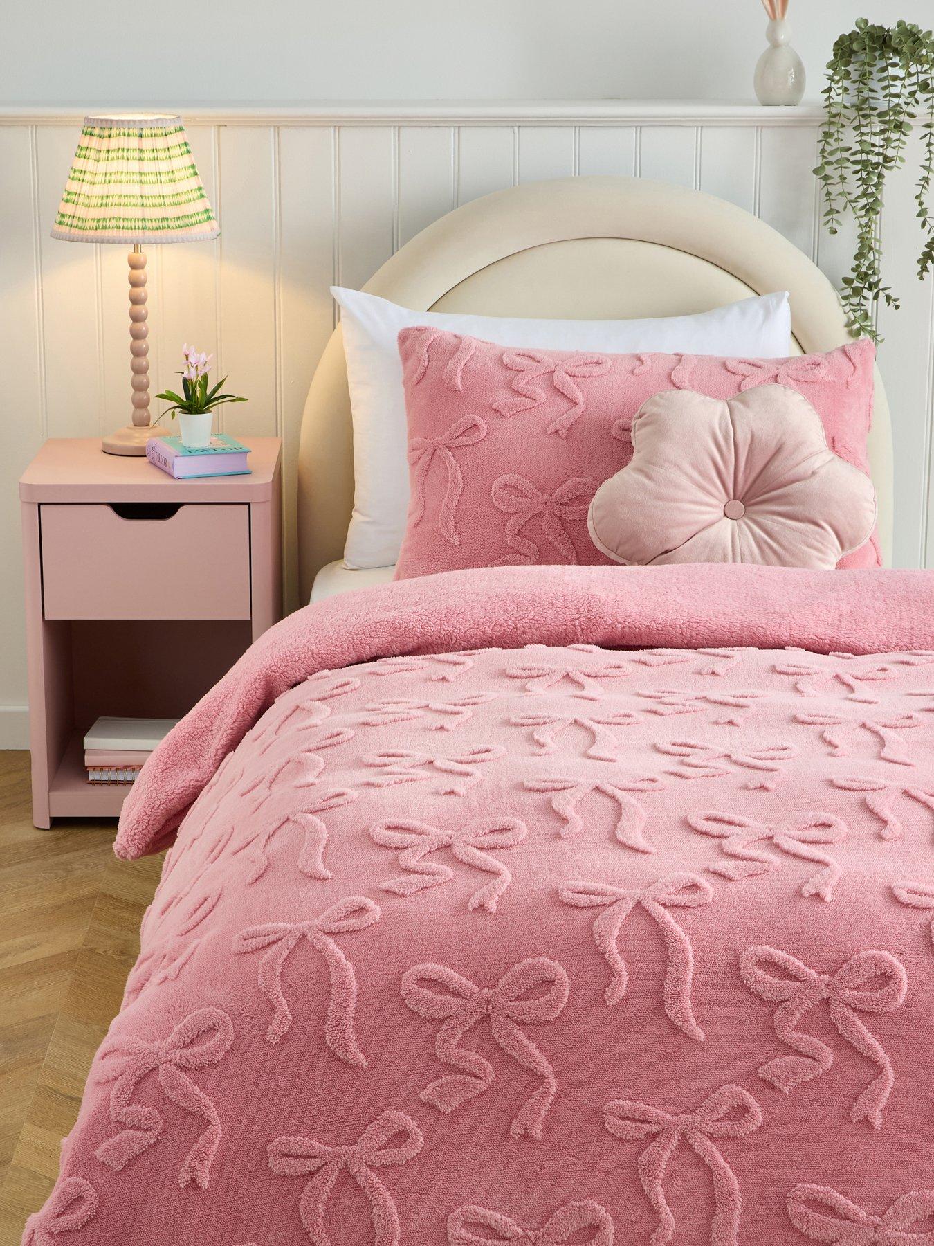 Very Home Bow Fleece Duvet Set Sb