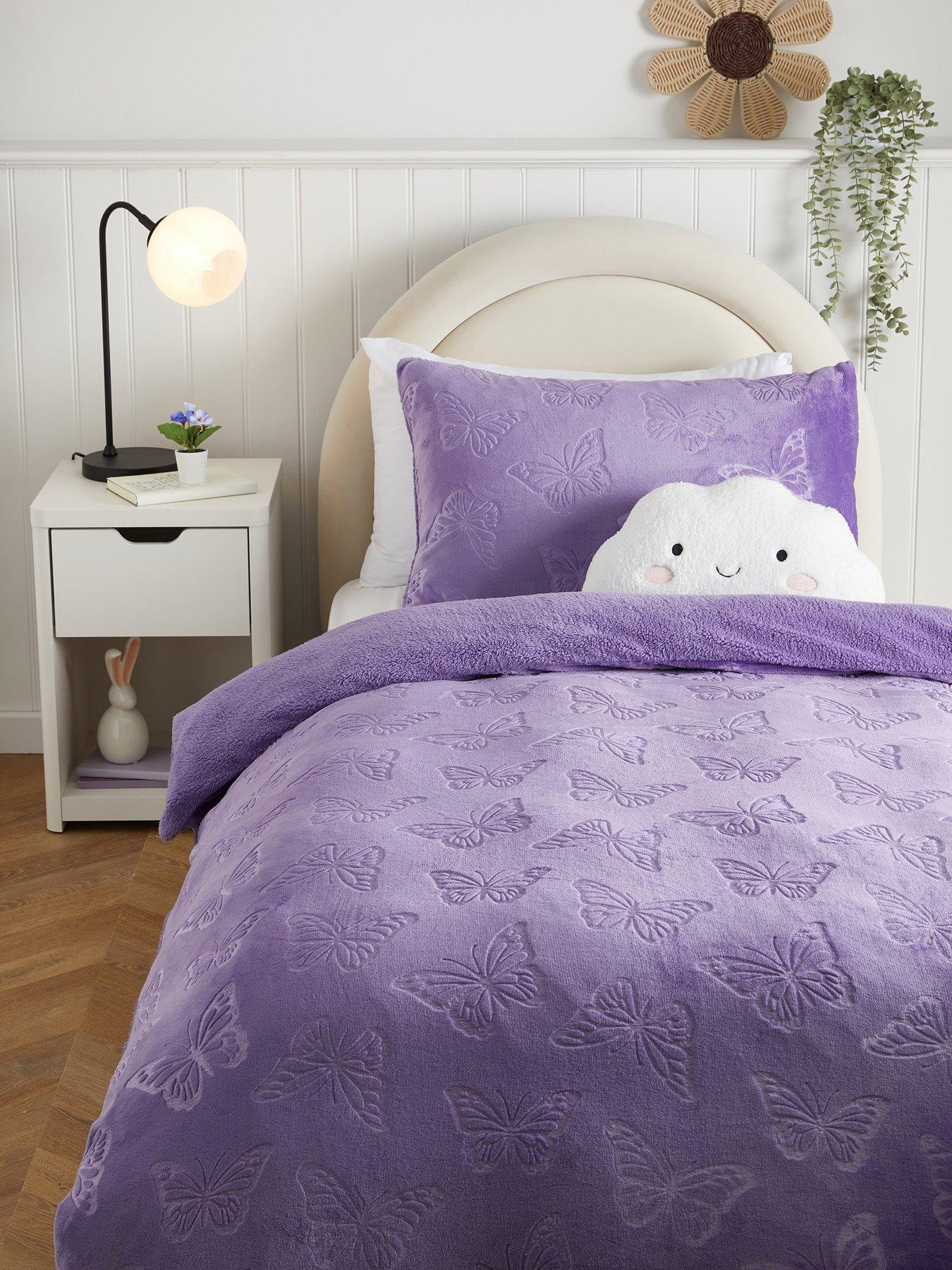 Very Home Butterfly Embossed Fleece Duvet Set Db