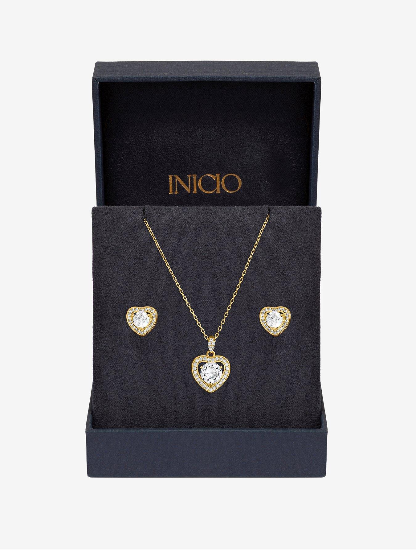 Image 1 of 2 of Inicio 14Ct Real Gold Plated Heart Set - Gift Box