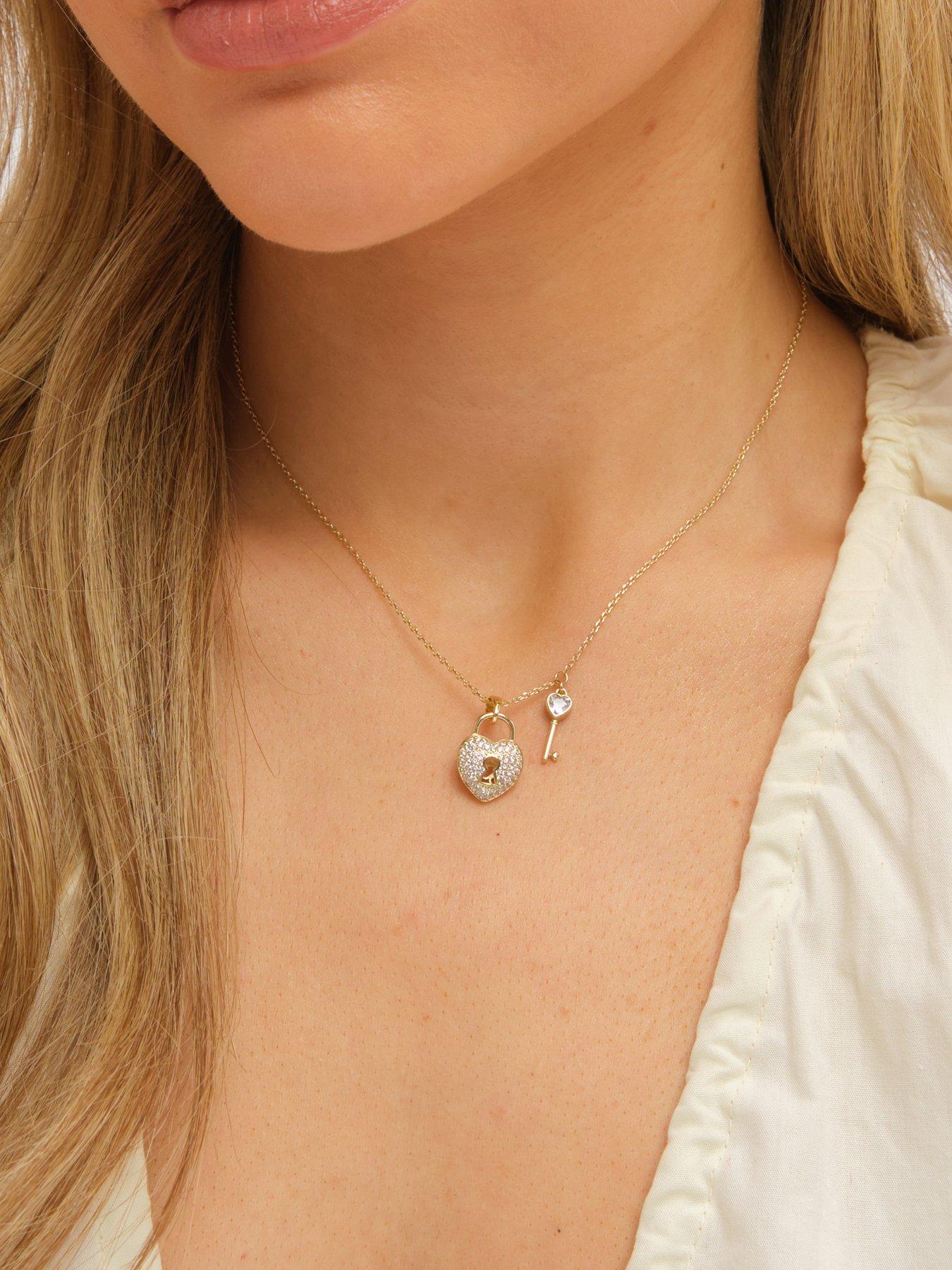  image of inicio-gold-plated-padlock-heart-set-gift-box