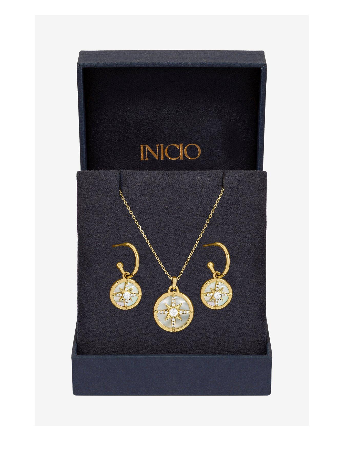 Inicio Gold Plated and Mother of Pearl Celestial Starburst Set - Gift Box