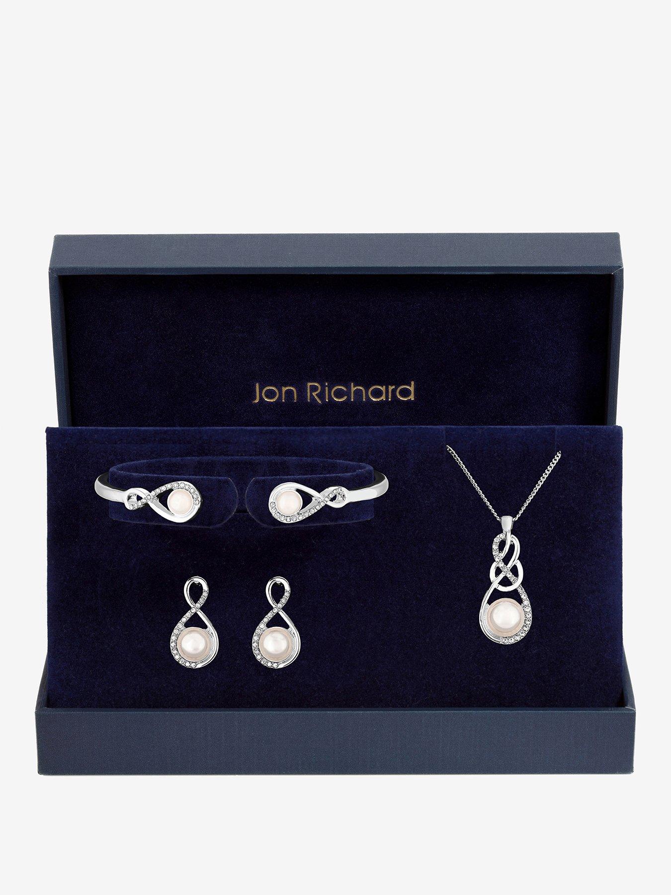 Jon Richard Jon Richard Pearl and Crystal Infinity Trio Set - Gift Box