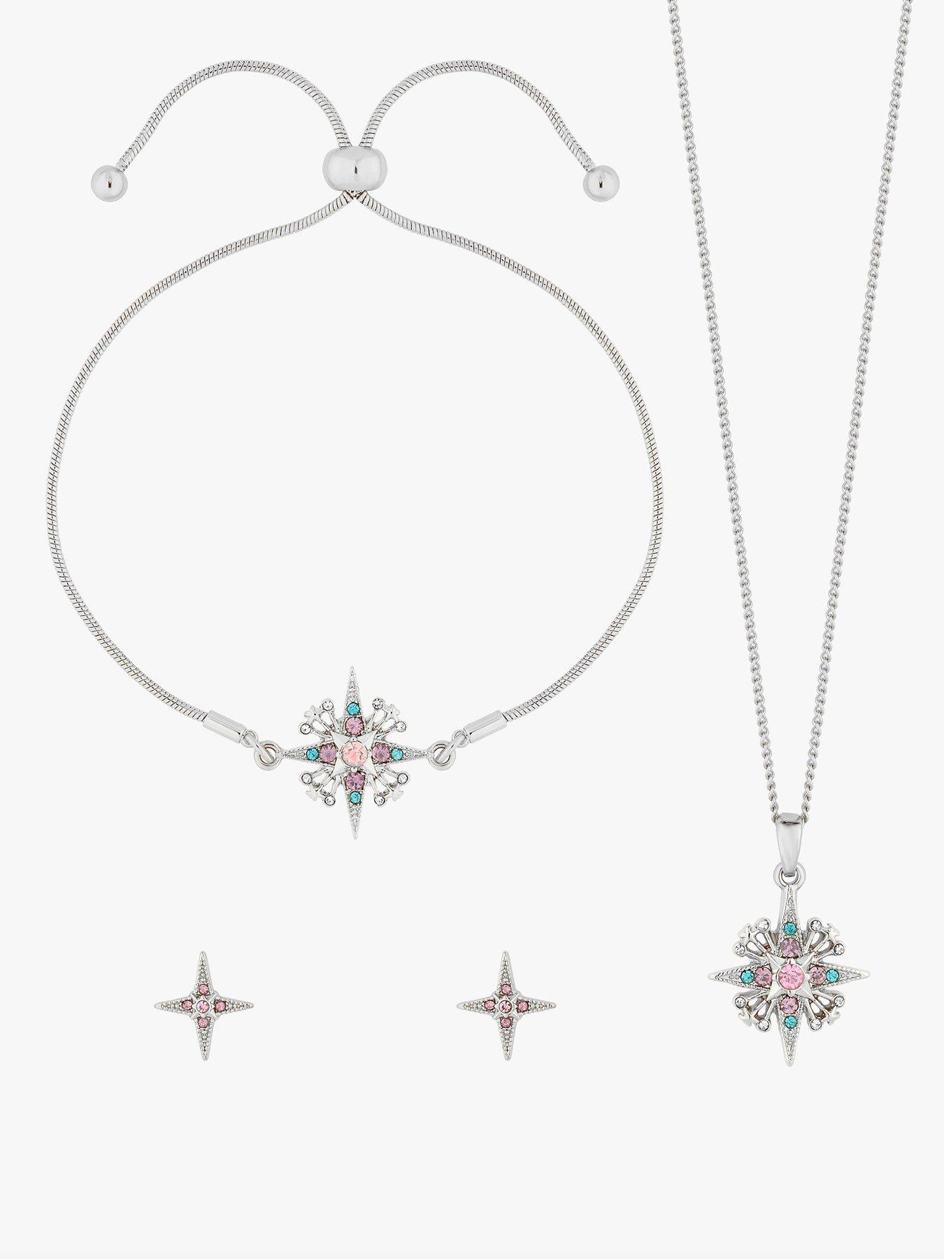  image of jon-richard-silver-plated-diamond-cut-star-trio-set-gift-box