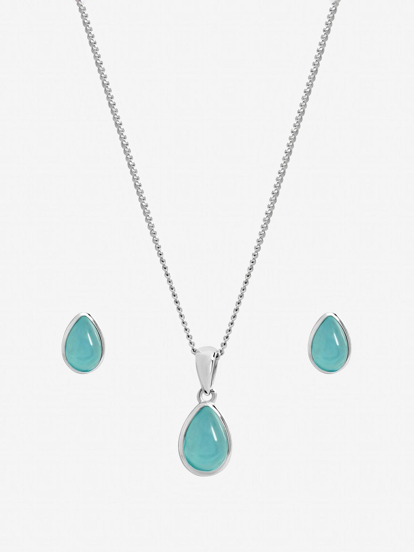 stillFront image of inicio-turquoise-peardrop-set-gift-box