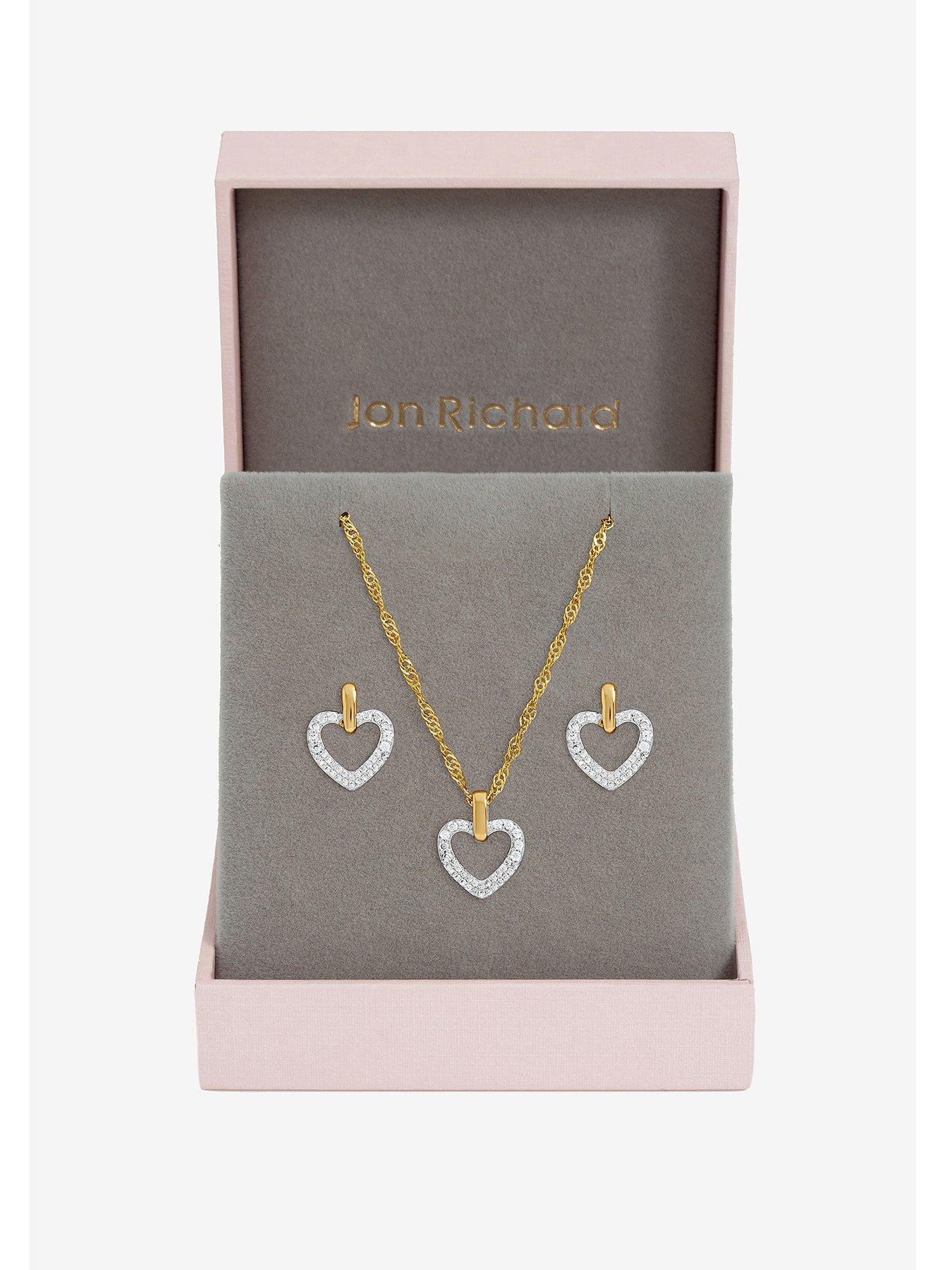  image of jon-richard-two-tone-open-heart-set-gift-box