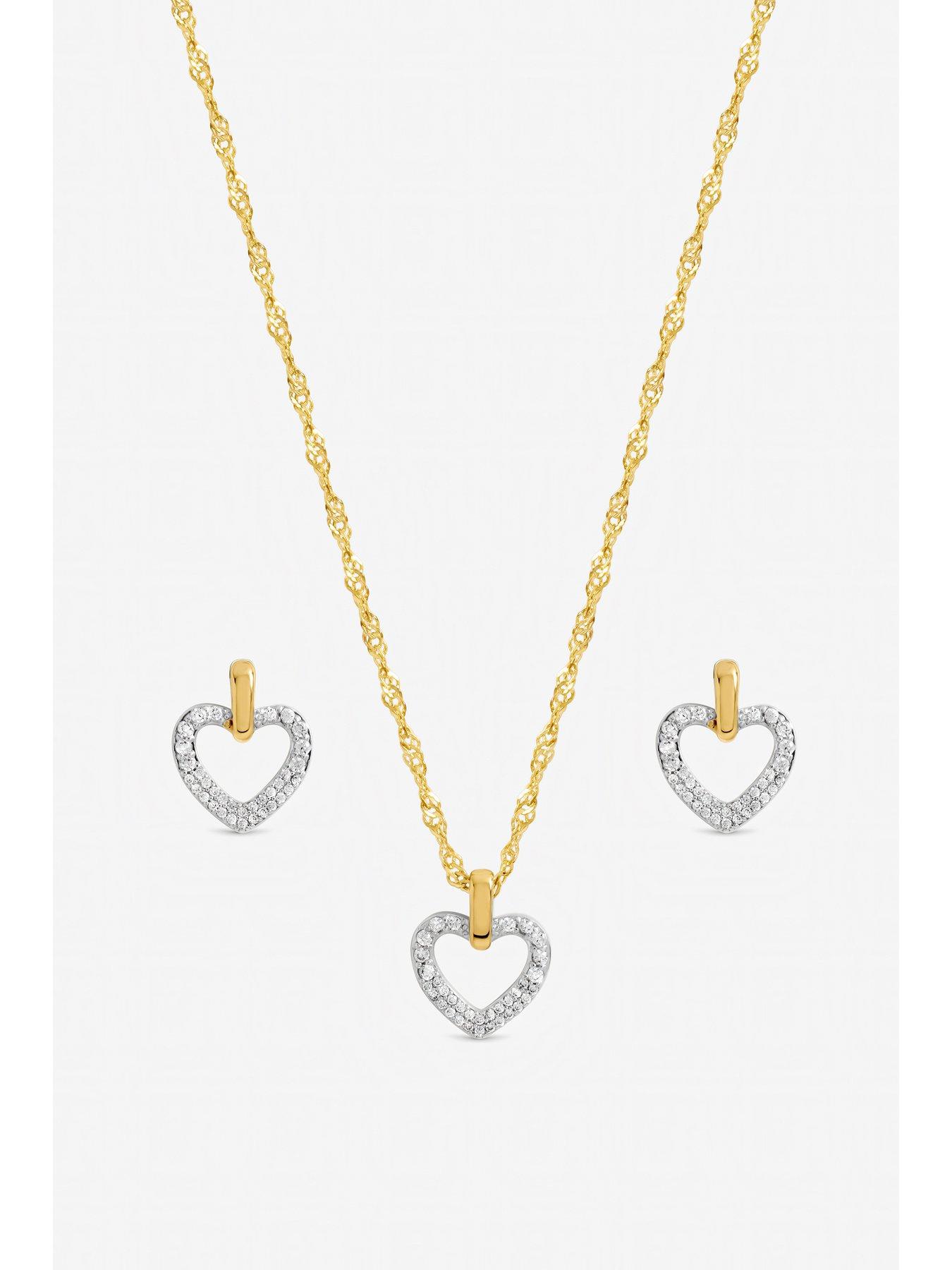  image of jon-richard-two-tone-open-heart-set-gift-box