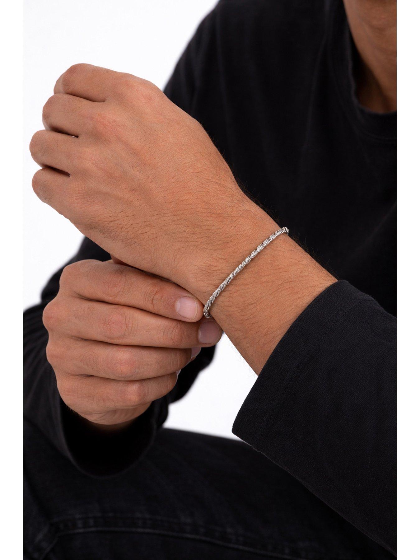 Image 2 of 4 of Inicio Men's Steel Waterproof Twist Rope Bracelet - Gift Pouch