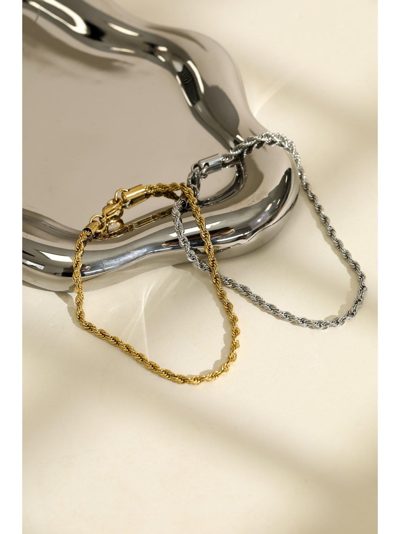 Image 3 of 4 of Inicio Men's Steel Waterproof Twist Rope Bracelet - Gift Pouch