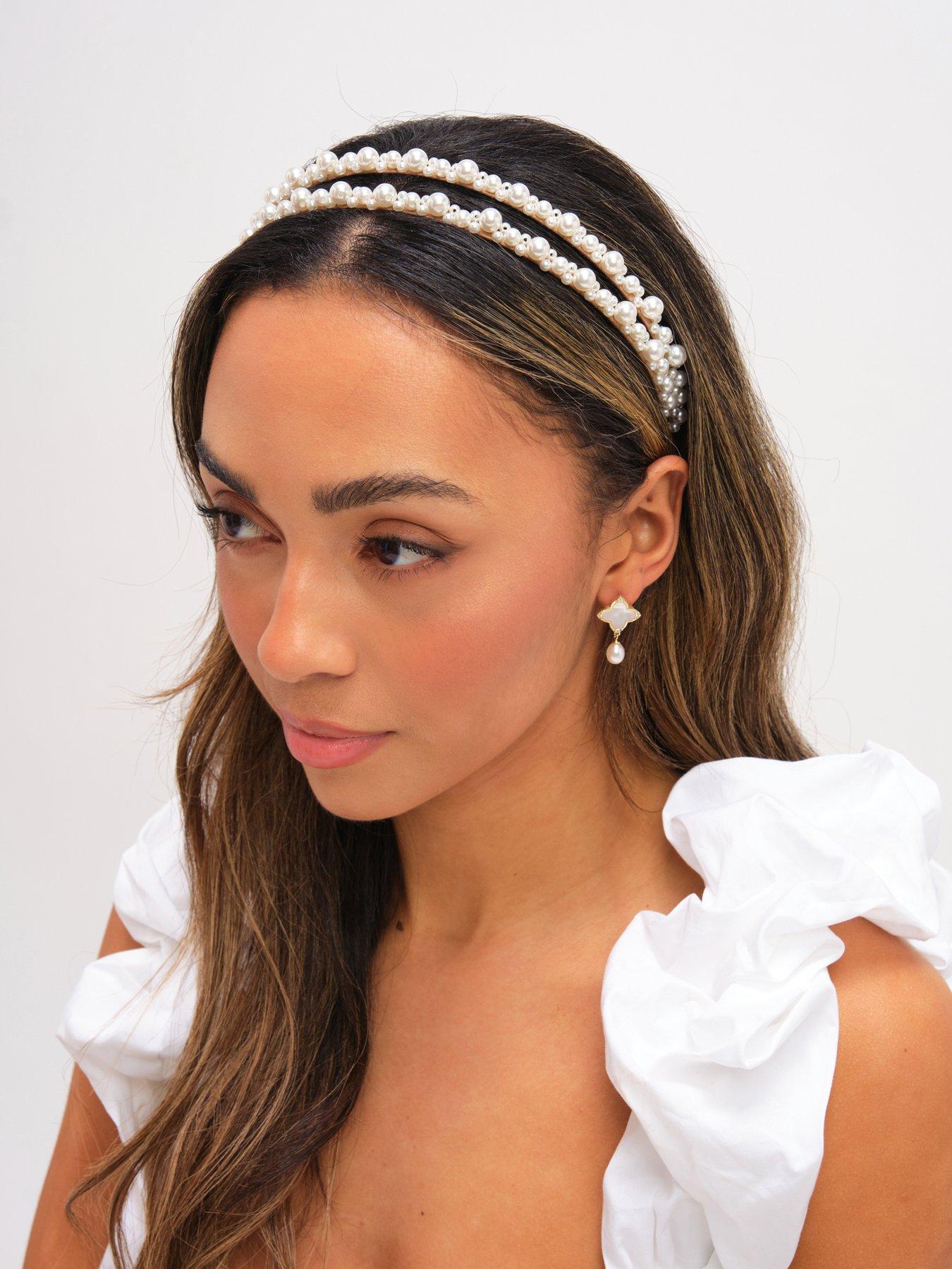 Image 3 of 3 of Jon Richard PEARL DOUBLE ROW HEADBAND