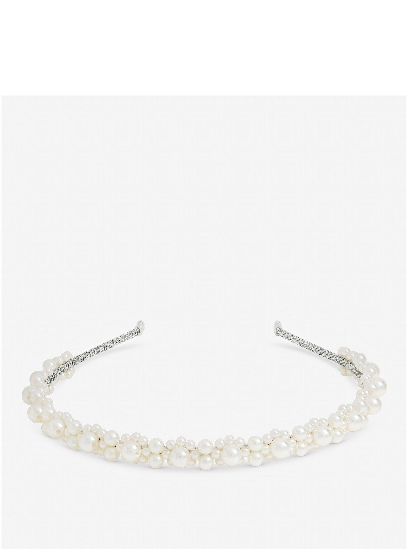  image of jon-richard-silver-plated-mixed-pearl-headband
