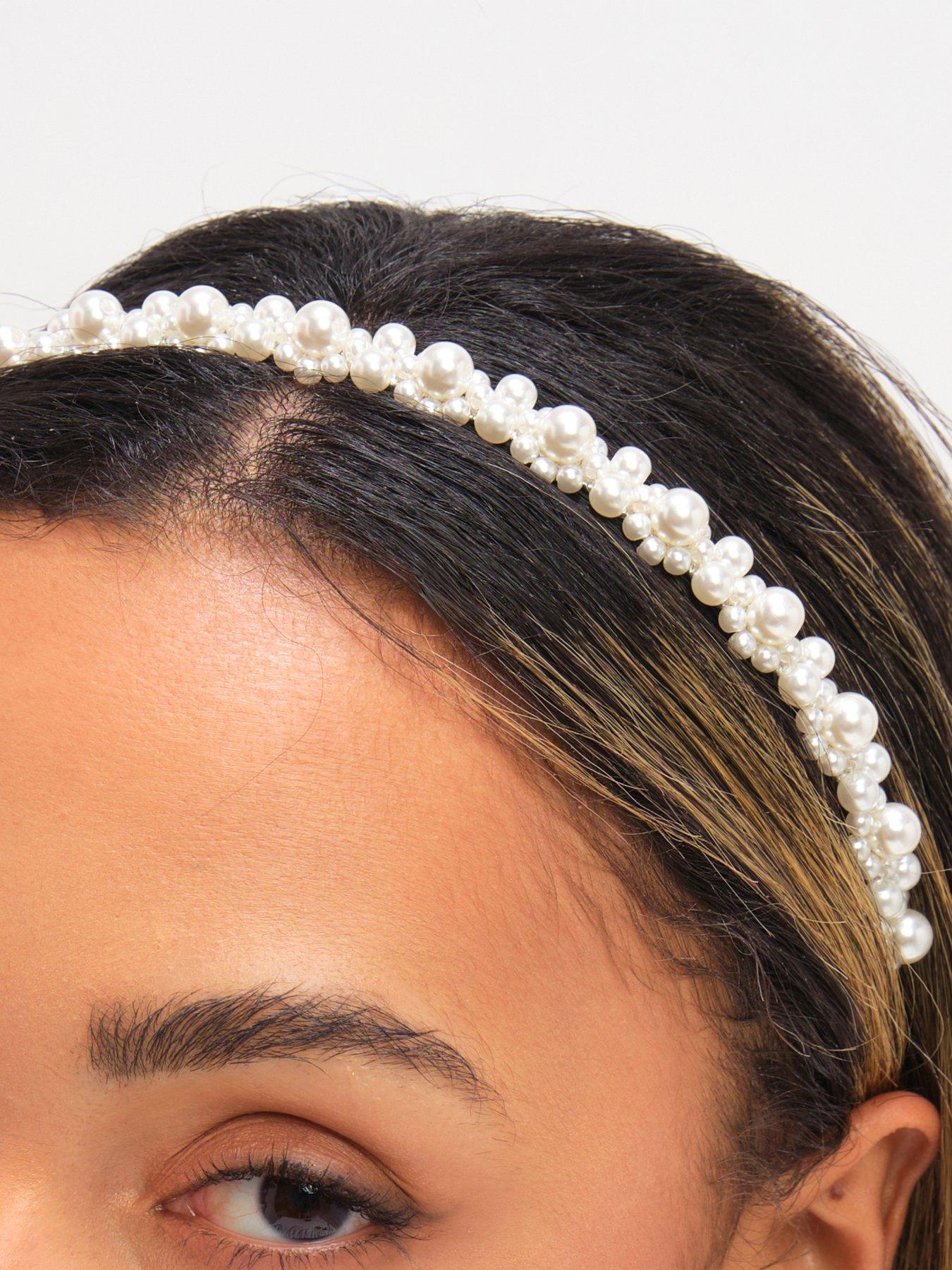  image of jon-richard-silver-plated-mixed-pearl-headband