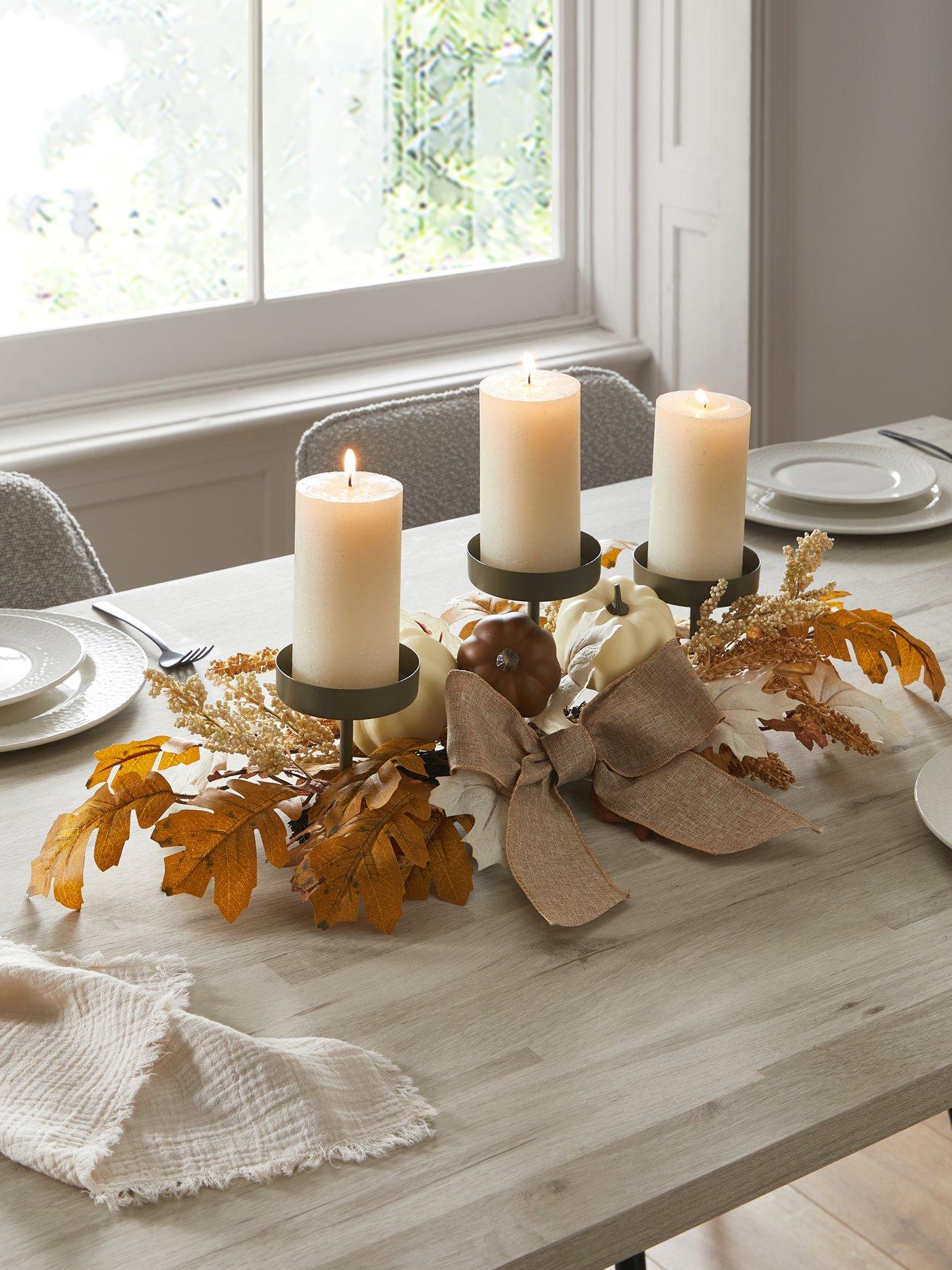 The Very Collection 70cm Pumpkin Candleholder Centrepiece Autumn Decoration