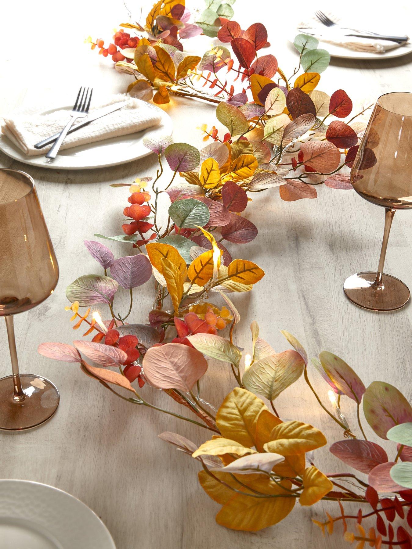 The Very Collection 6ft Prelit Eucalytpus Autumn Garland