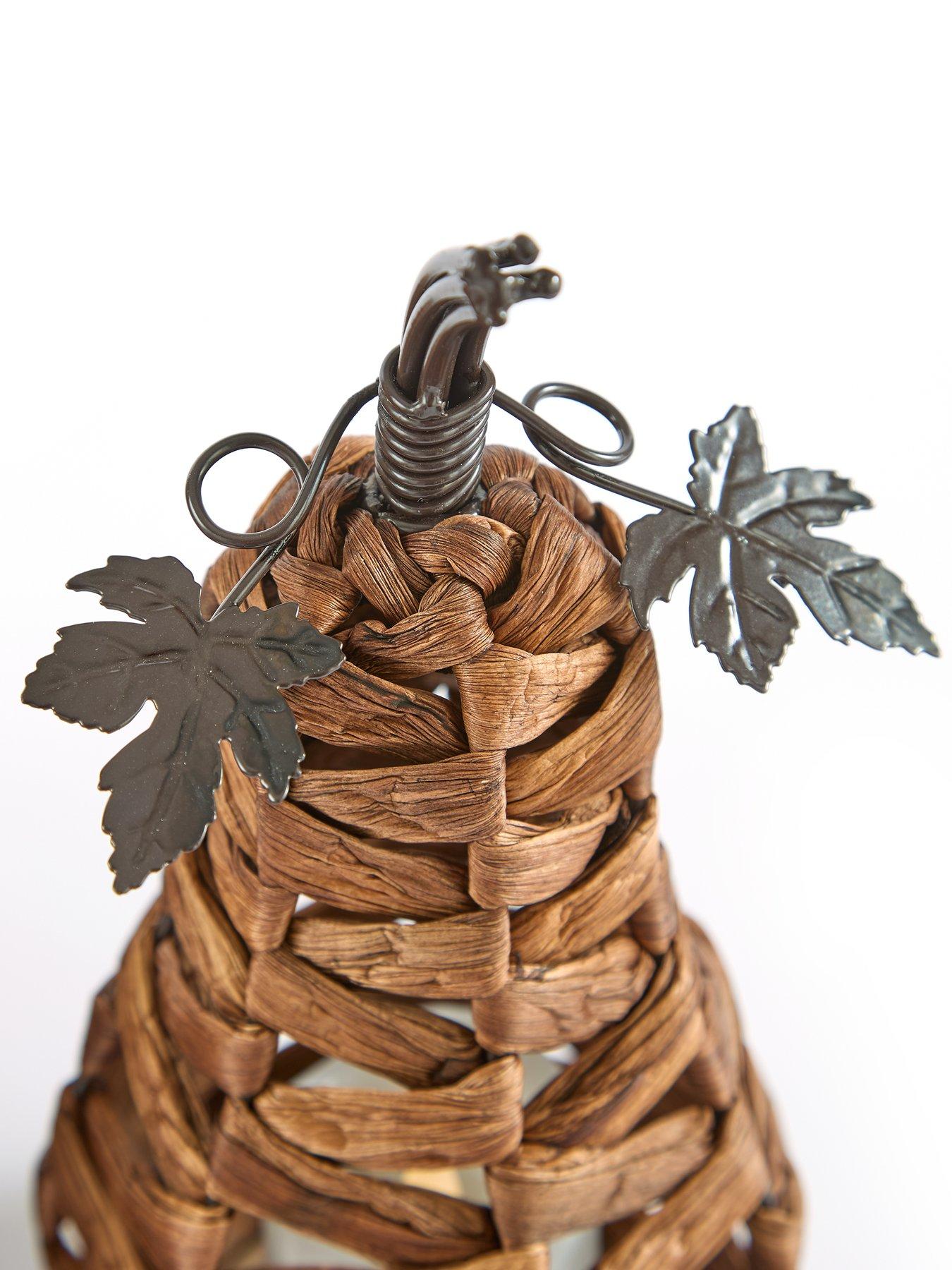 Image 5 of 6 of The Very Collection Water Hyacinth Pumpkin/Pear Set 2 With LED&nbsp;Candle Lights
