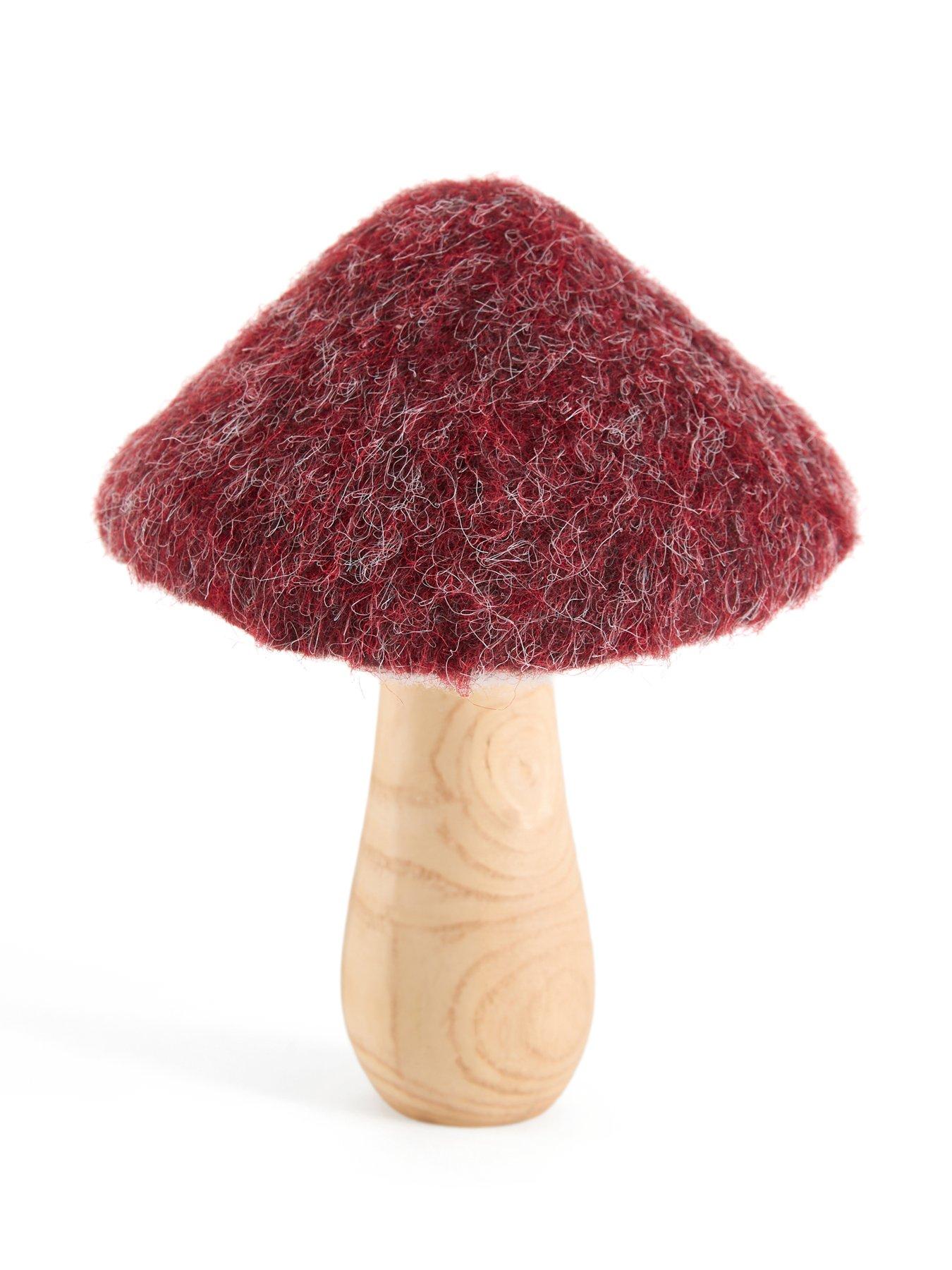 Image 4 of 7 of The Very Collection Set of 3&nbsp;Fur Toadstool Autumn Decorations - Red