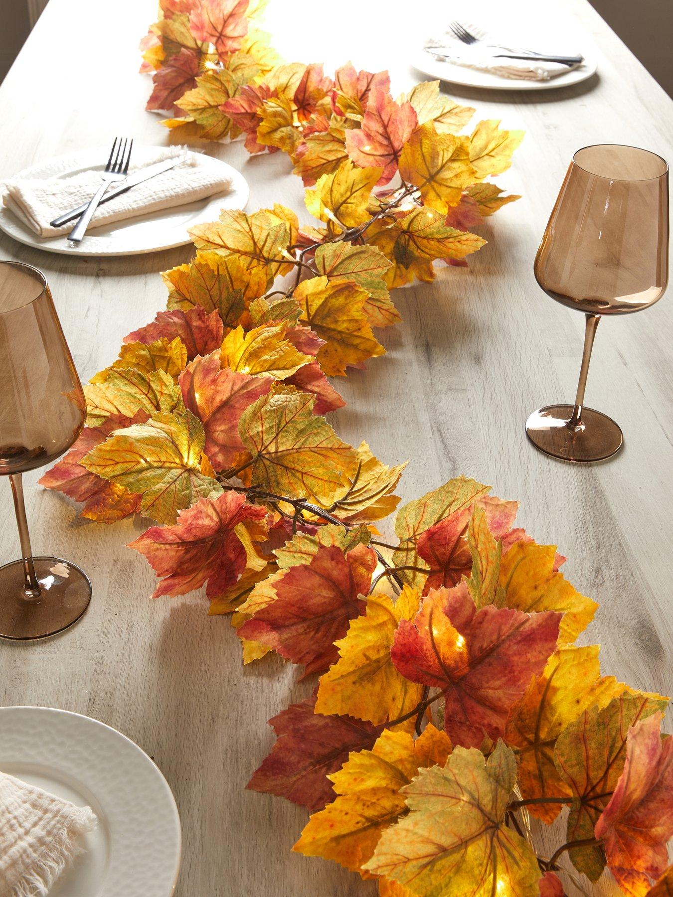 Image 1 of 7 of The Very Collection 6ft Maple Leaf Lit Garland with Timer Function Autumn Decoration