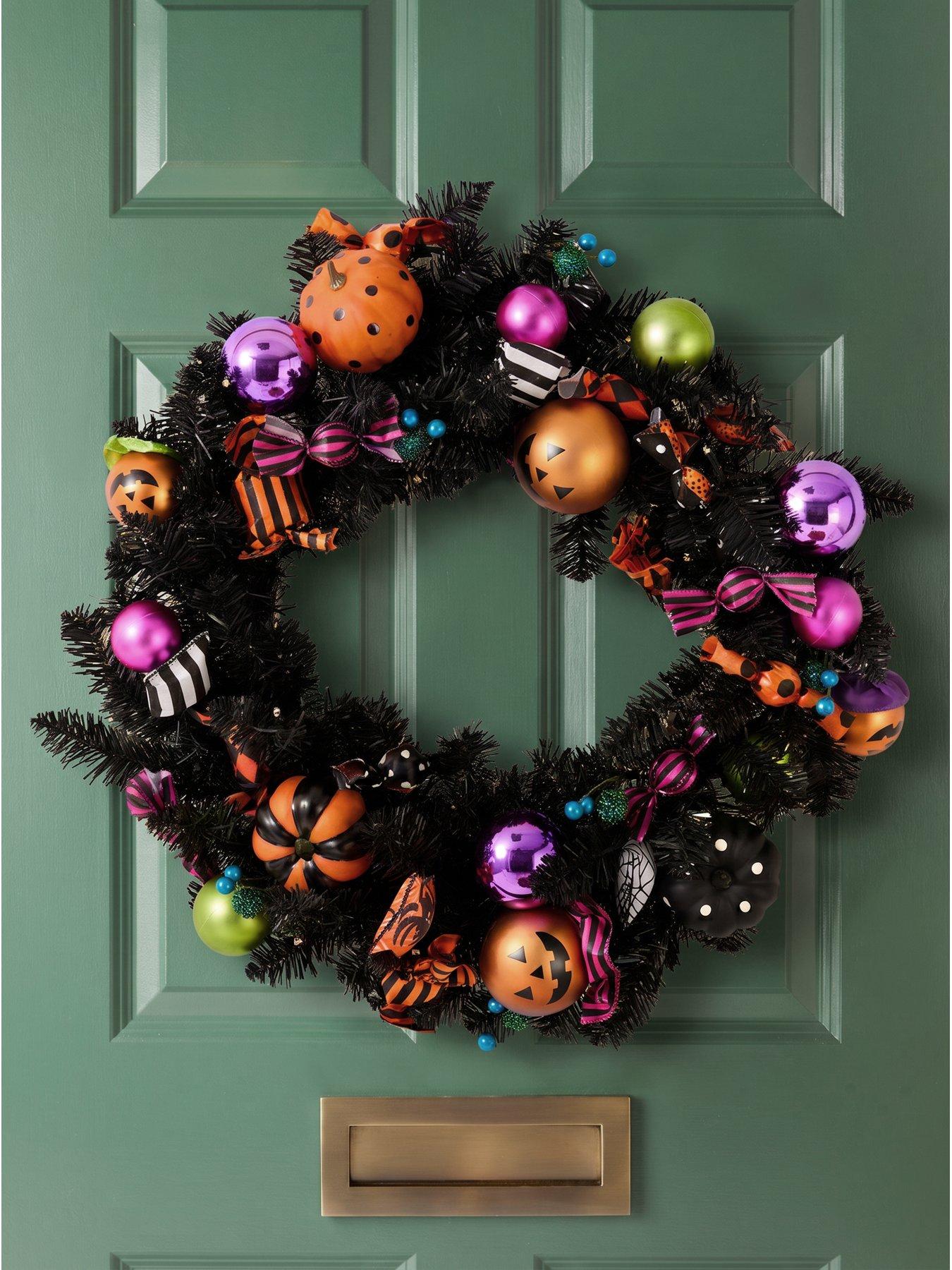 The Very Collection 60cm Multi Bauble Lit Halloween Wreath