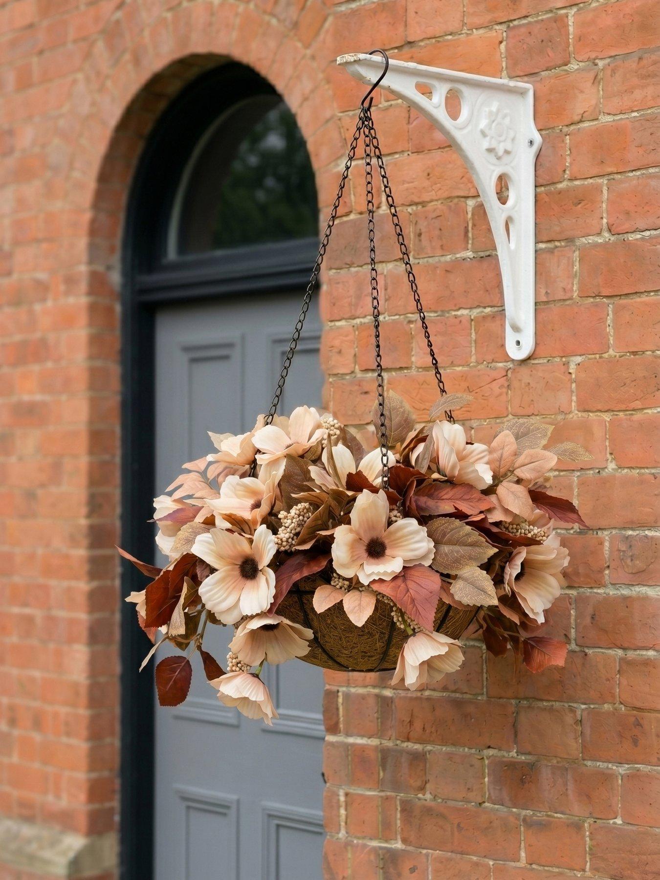 Image 1 of 7 of The Very Collection Natural Florals Hanging Basket Autumn Decoration