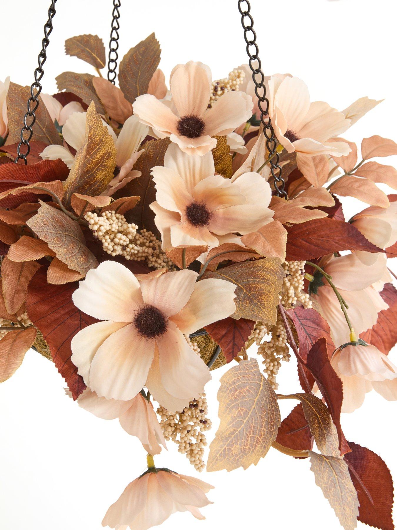 Image 3 of 7 of The Very Collection Natural Florals Hanging Basket Autumn Decoration