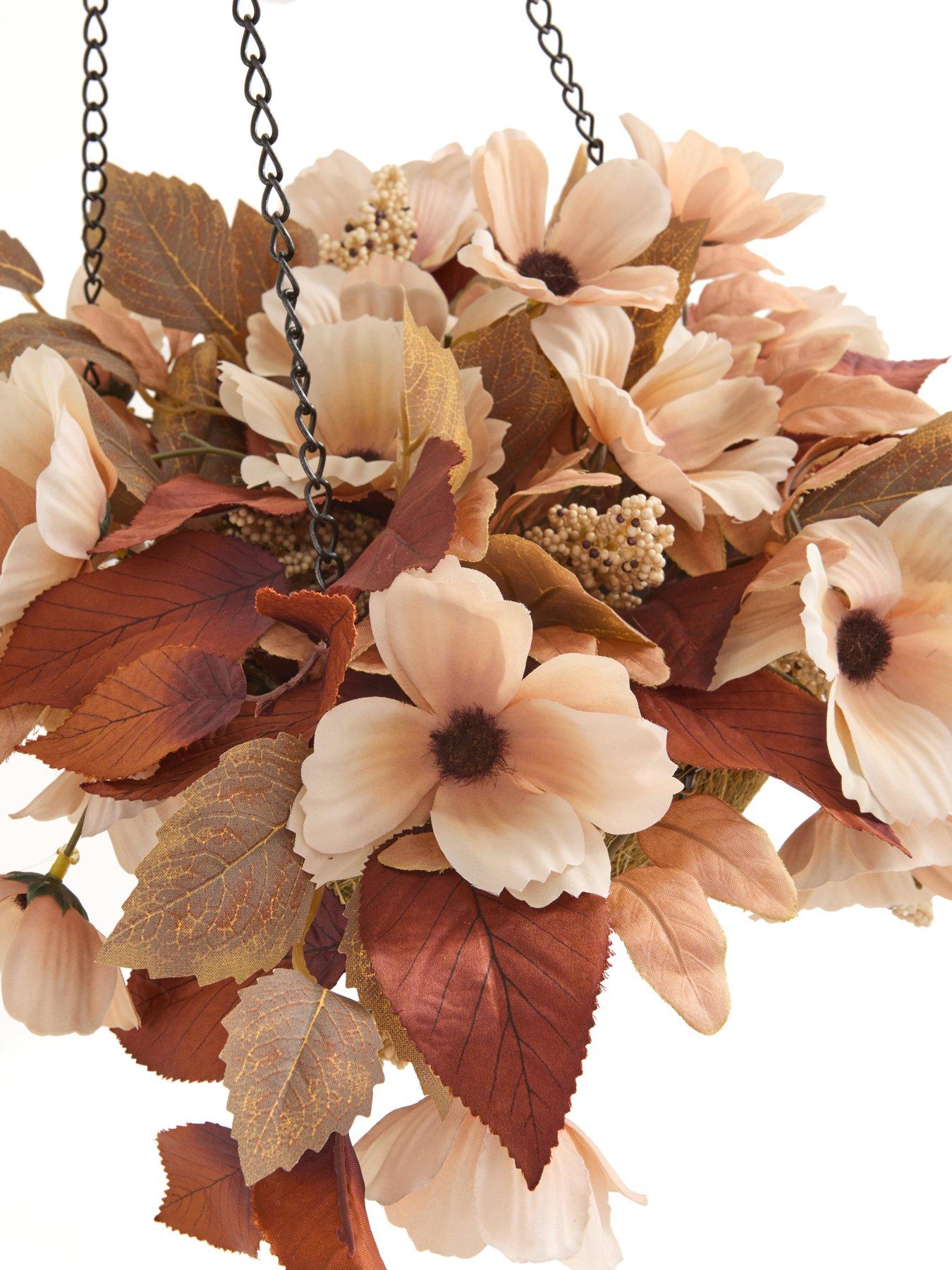 Image 4 of 7 of The Very Collection Natural Florals Hanging Basket Autumn Decoration