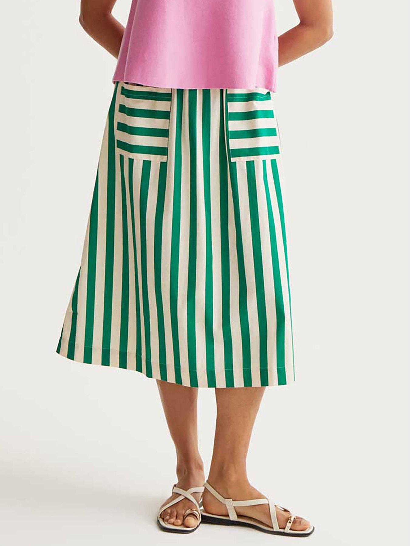 Compania Fantastica Midi Striped Skirt