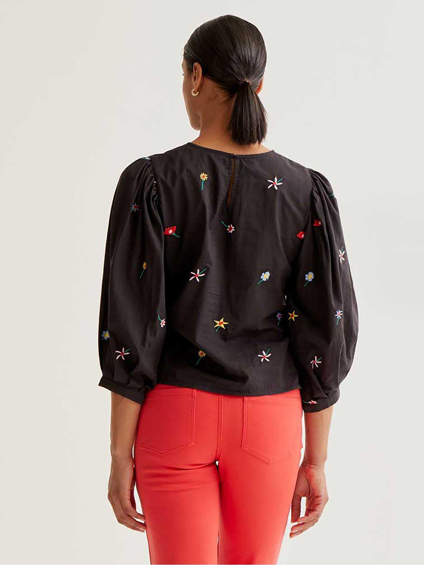 Image 2 of 5 of Compania Fantastica Long Sleeve Flower Blouse