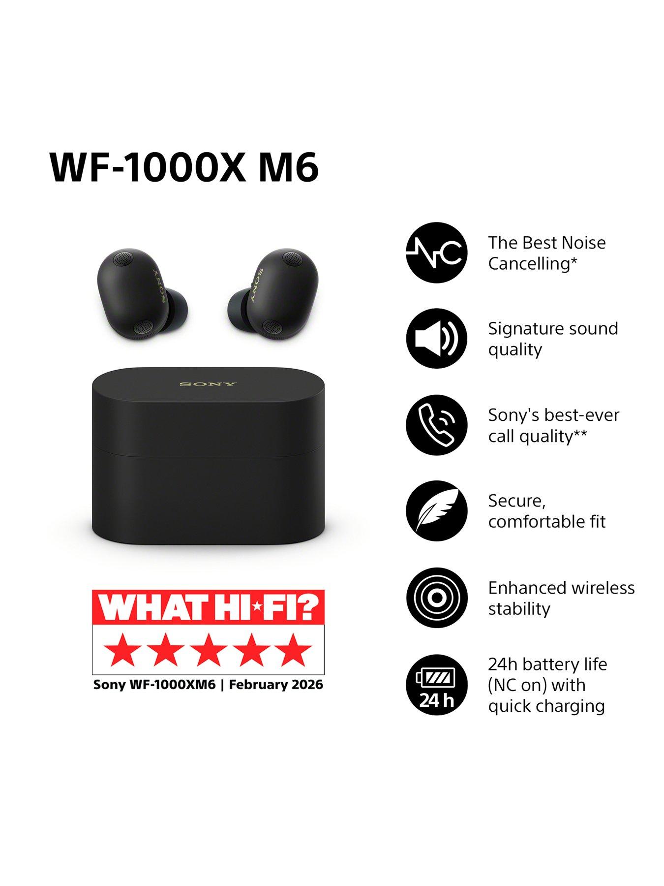 Sony WF1000XM6 Noise Cancelling In-Ear Headphones Black | Littlewoods