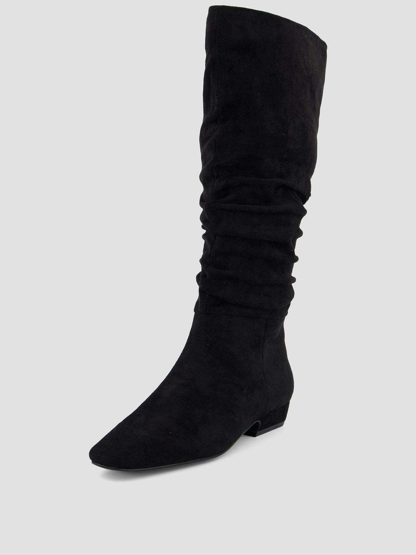 Image 2 of 6 of The Very Collection Chisel Toe Slouch Knee Boot - Black