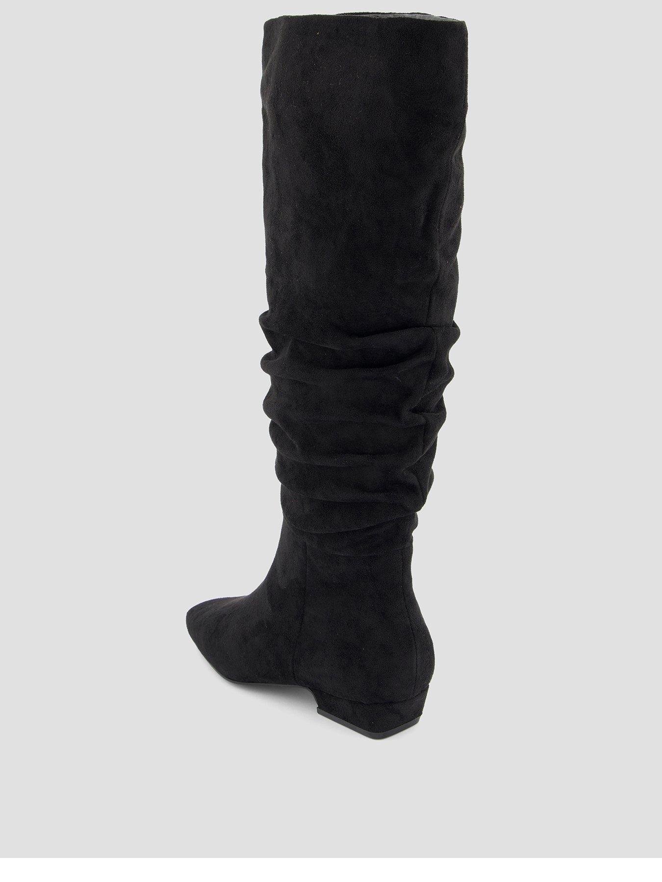 Image 3 of 6 of The Very Collection Chisel Toe Slouch Knee Boot - Black