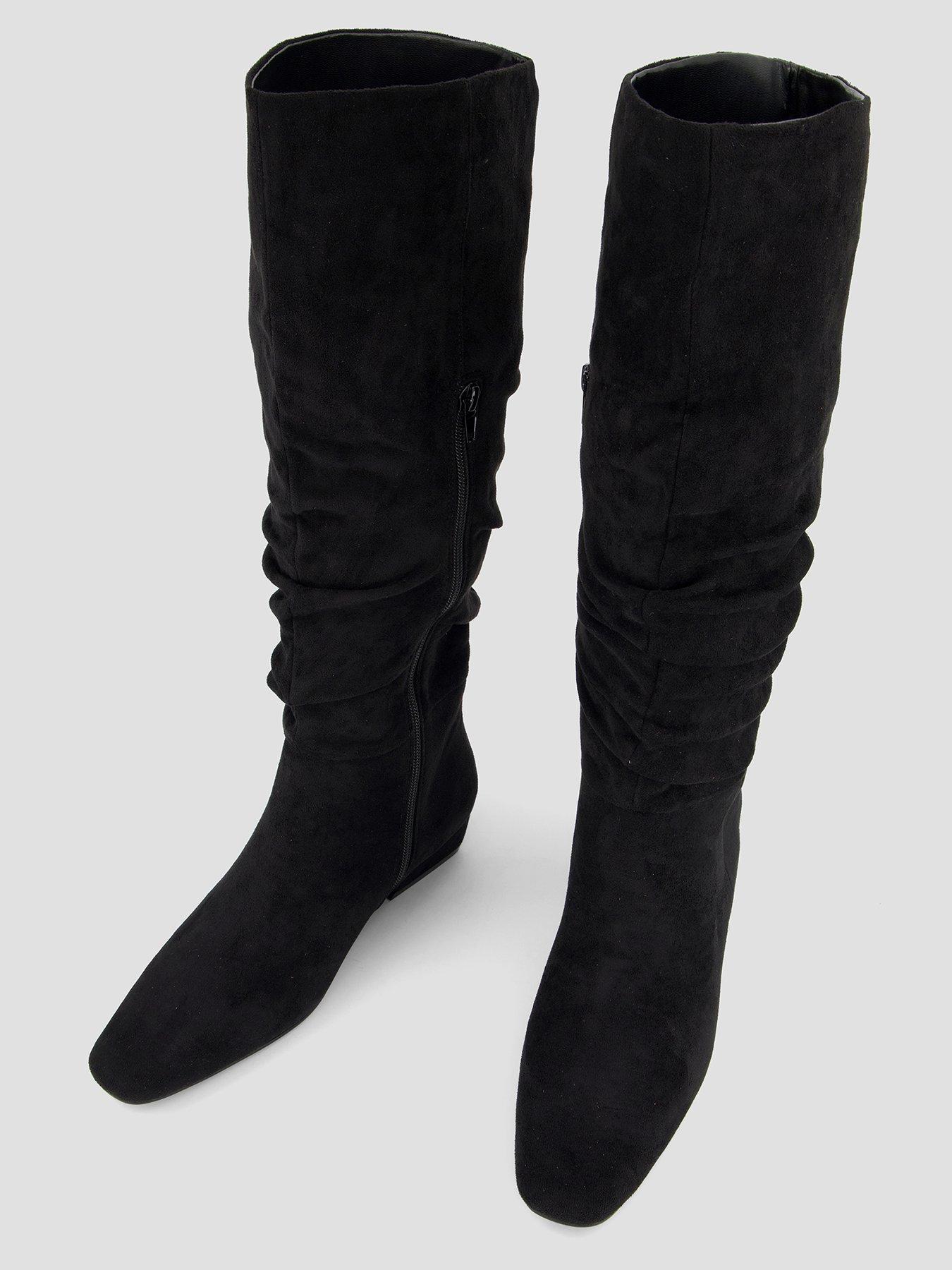 Image 4 of 6 of The Very Collection Chisel Toe Slouch Knee Boot - Black