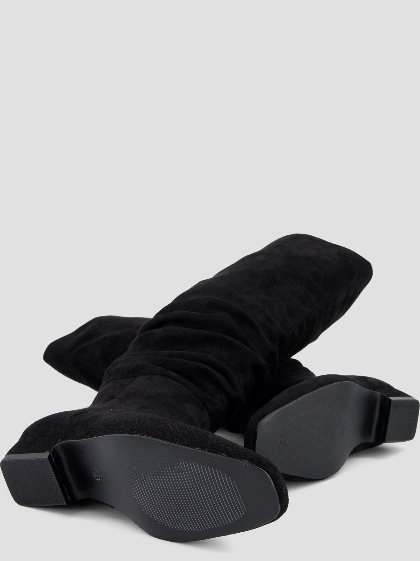 Image 5 of 6 of The Very Collection Chisel Toe Slouch Knee Boot - Black