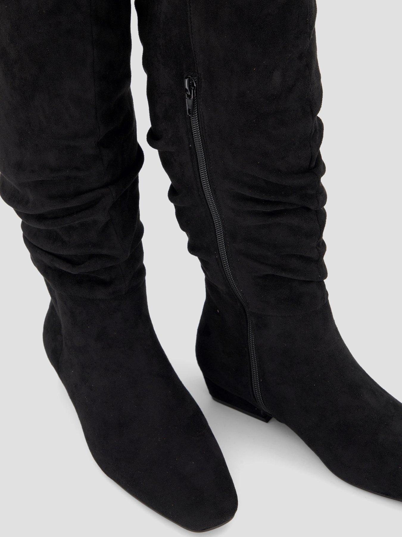 Image 6 of 6 of The Very Collection Chisel Toe Slouch Knee Boot - Black