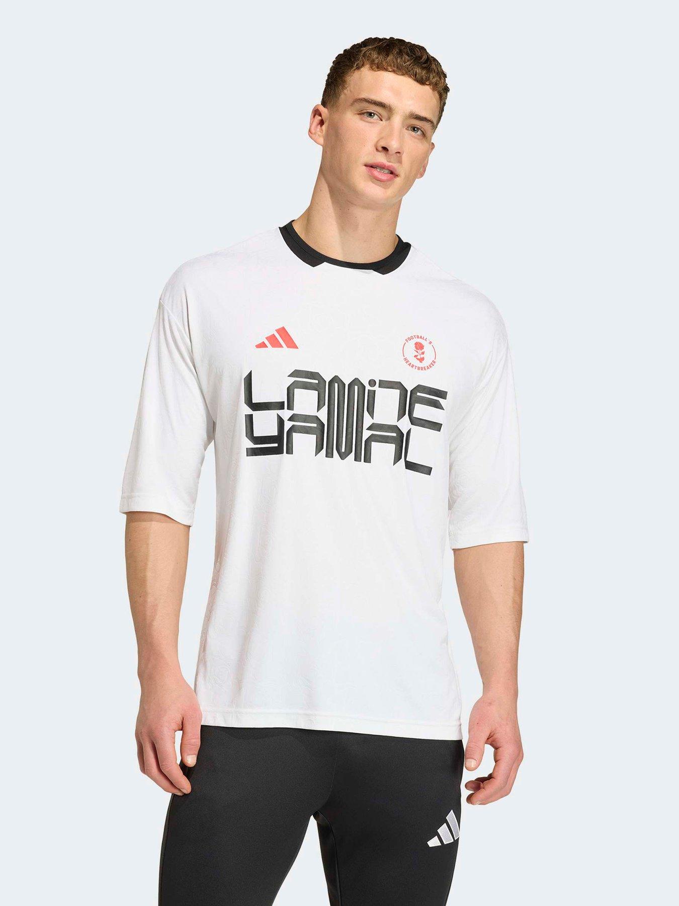 adidas Mens Lamine Yamal Football Training T-Shirt - White