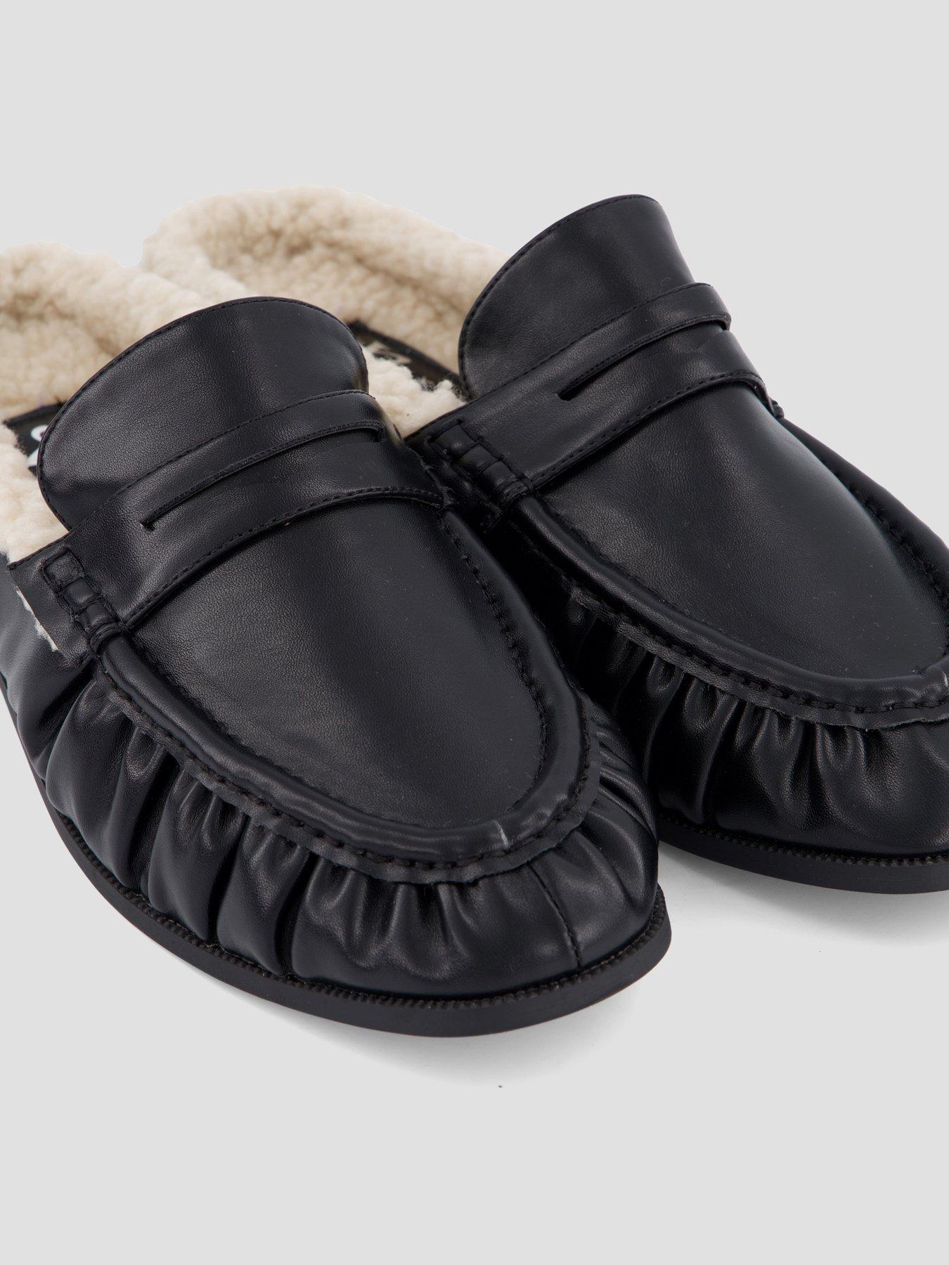 Image 5 of 7 of The Very Collection Mule Loafer With Faux Fur Lining - Black