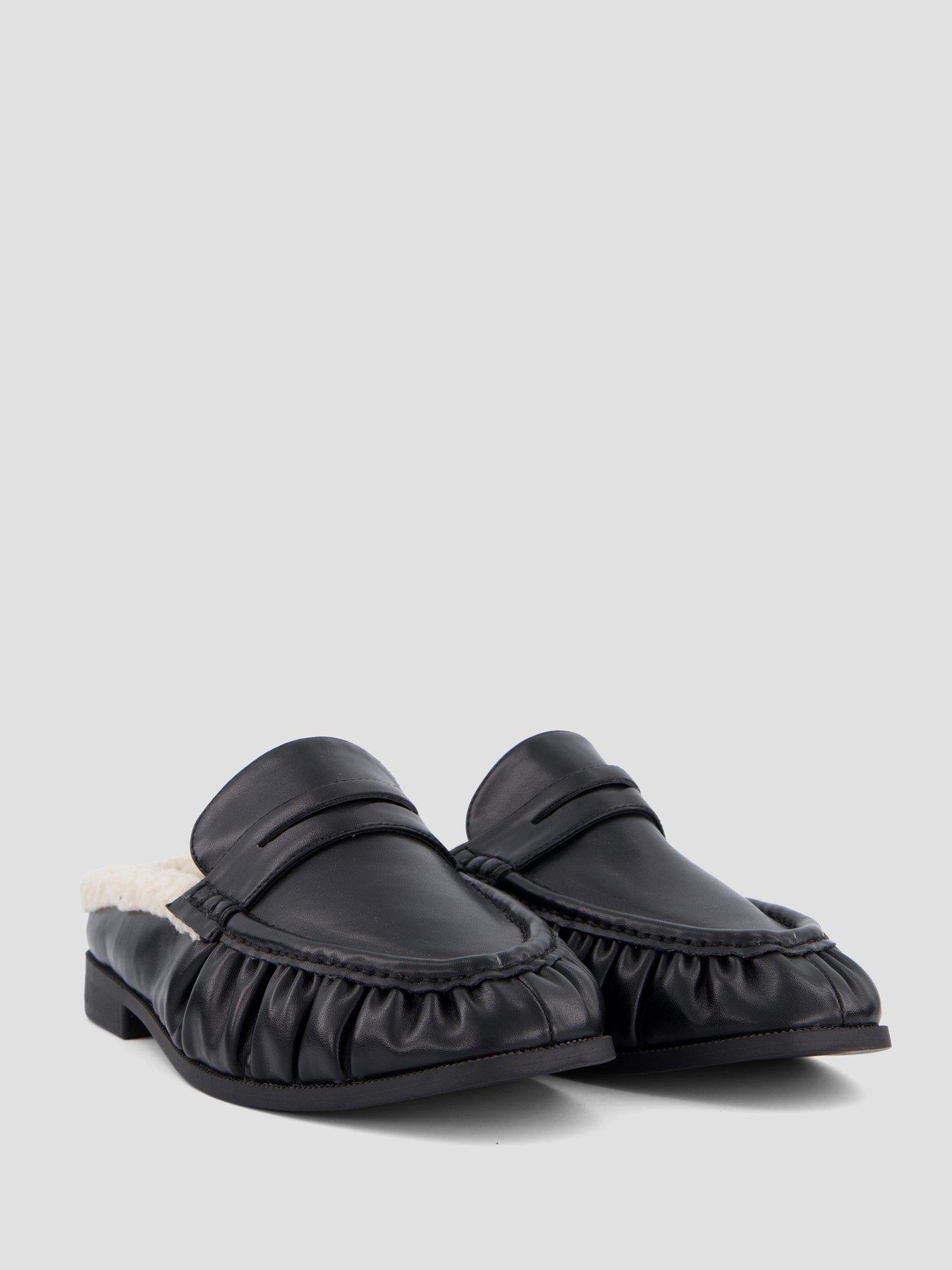 Image 6 of 7 of The Very Collection Mule Loafer With Faux Fur Lining - Black