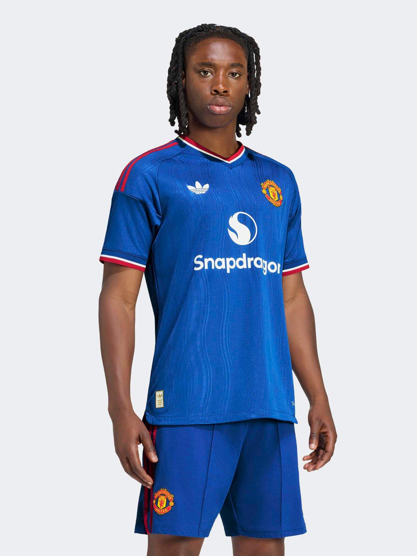 adidas Mens Manchester United 26/27 Away Authentic Replica Shirt - Blue
