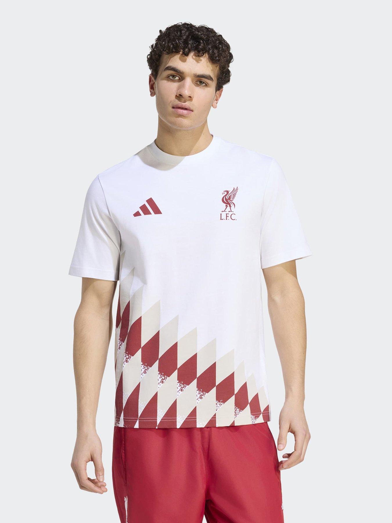adidas Mens Liverpool FC St Graphic T-Shirt - White/Active-Maroon