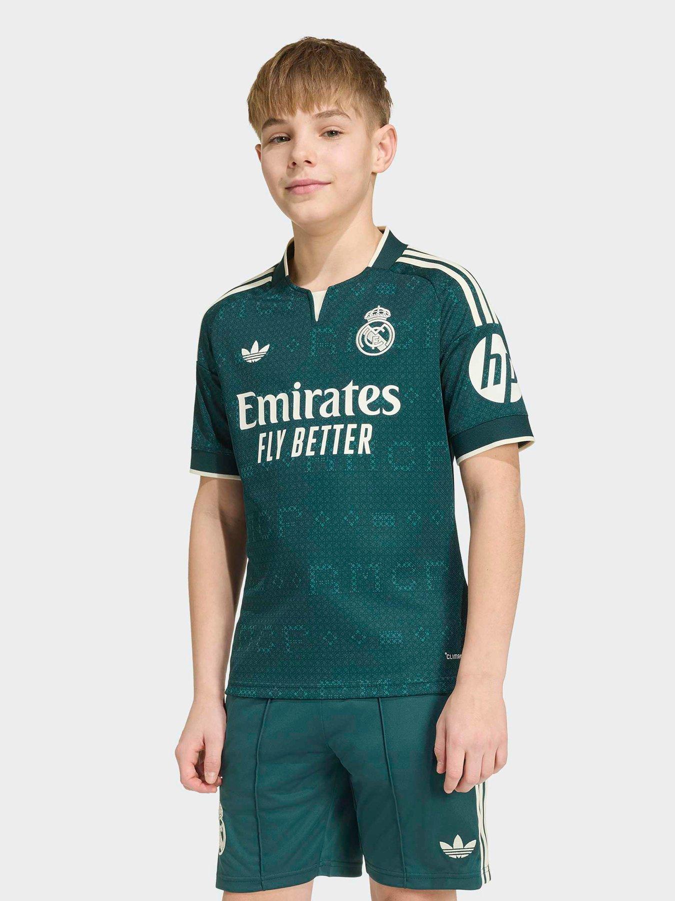 Image 1 of 5 of adidas Junior Real Madrid 26/27 Away Stadium Replica Shirt - Green
