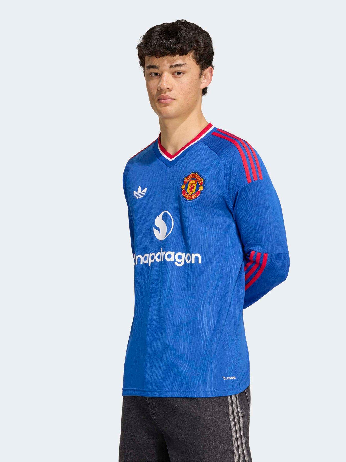 adidas Mens Manchester United 26/27 Away Long Sleeve Stadium Replica Shirt - Blue