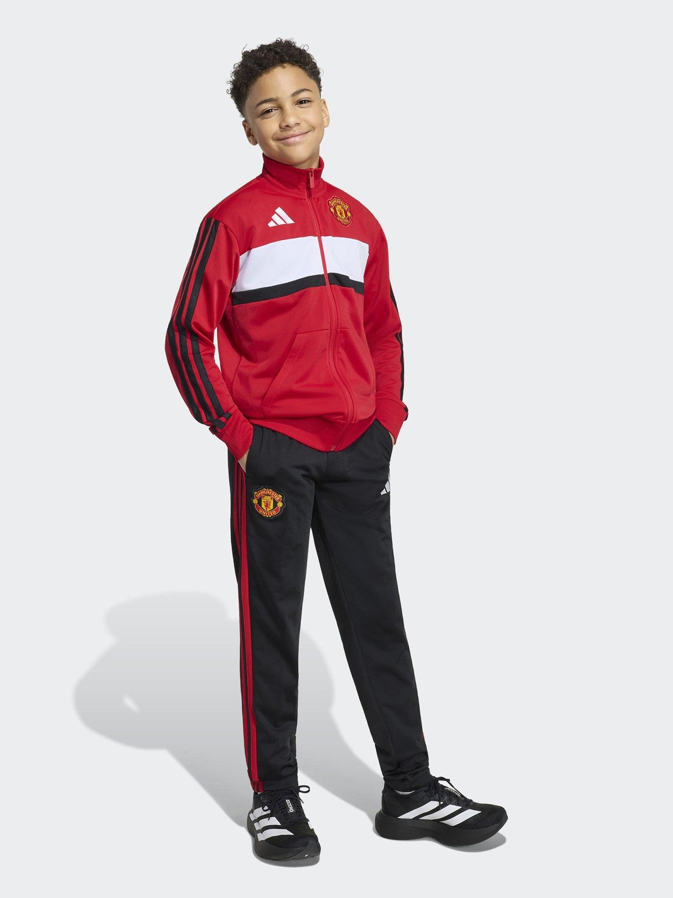 adidas Junior Manchetser United Tracksuit - Red
