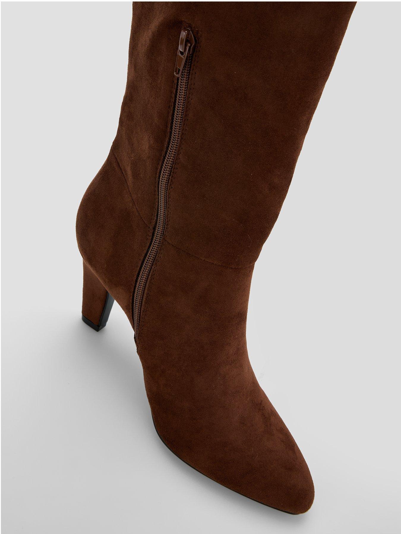 Image 4 of 7 of The Very Collection Over Knee Heeled Boot - Brown