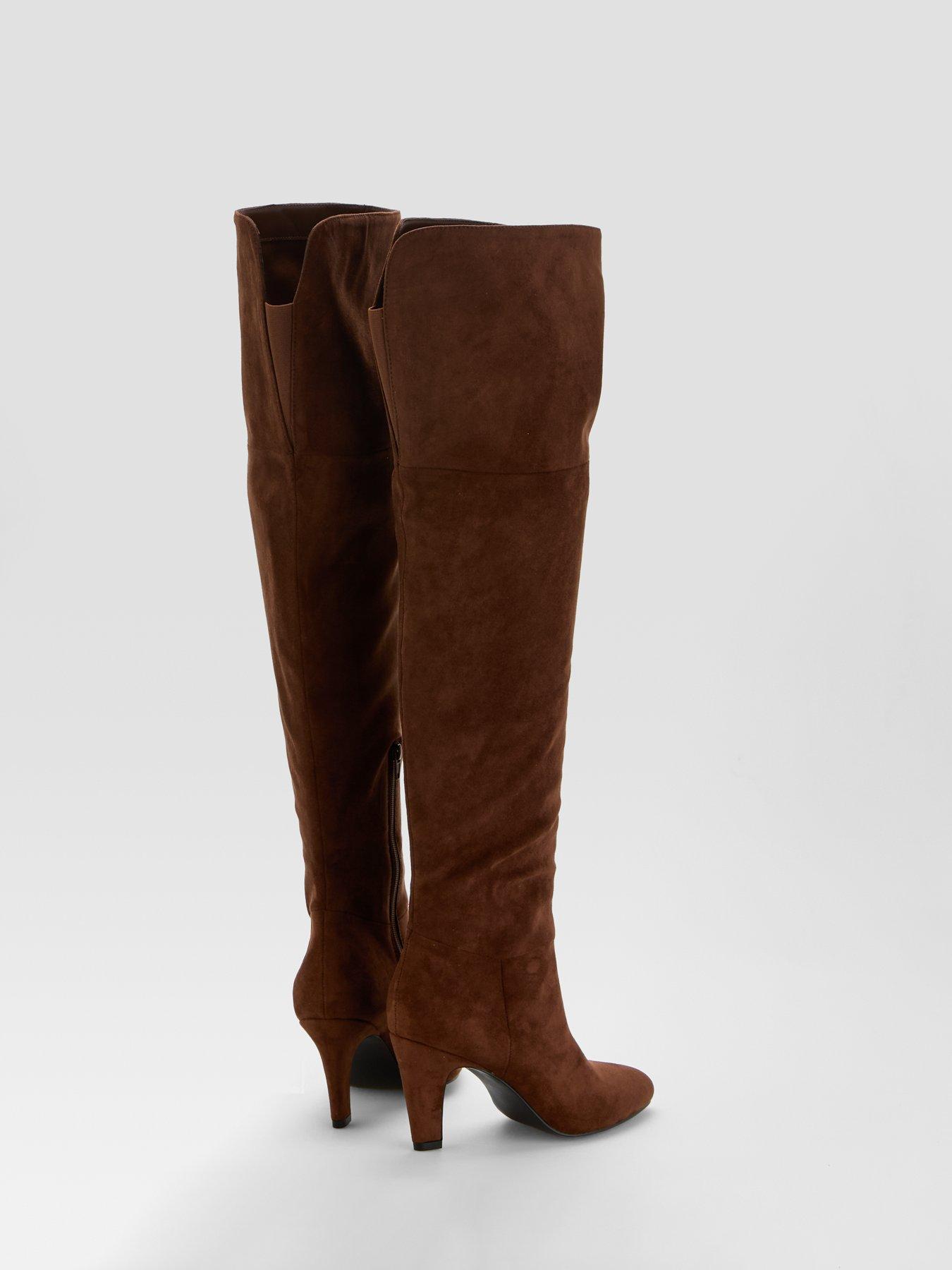 Image 6 of 7 of The Very Collection Over Knee Heeled Boot - Brown
