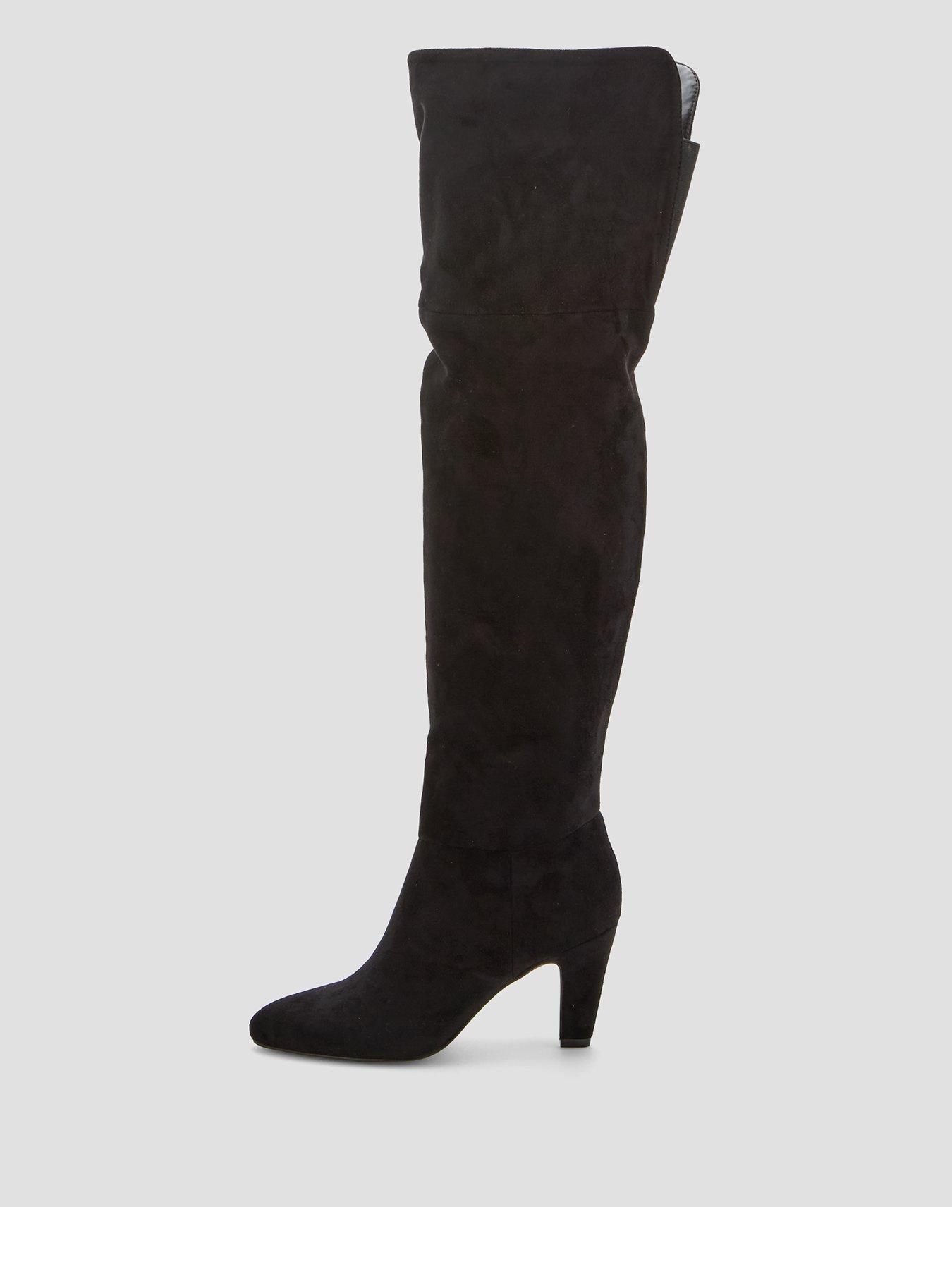 Image 1 of 7 of The Very Collection Over Knee Heeled Boot - Black