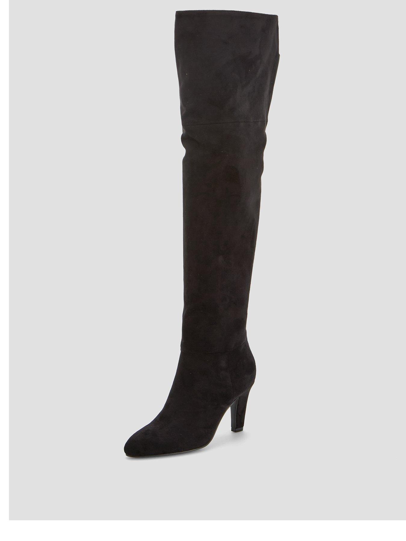 Image 2 of 7 of The Very Collection Over Knee Heeled Boot - Black