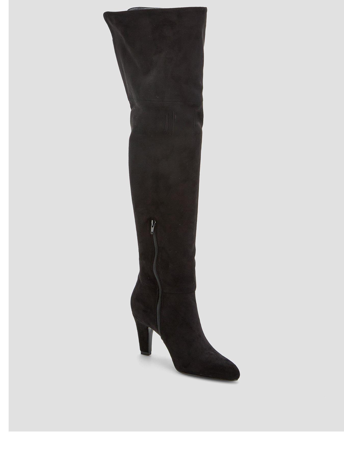 Image 3 of 7 of The Very Collection Over Knee Heeled Boot - Black