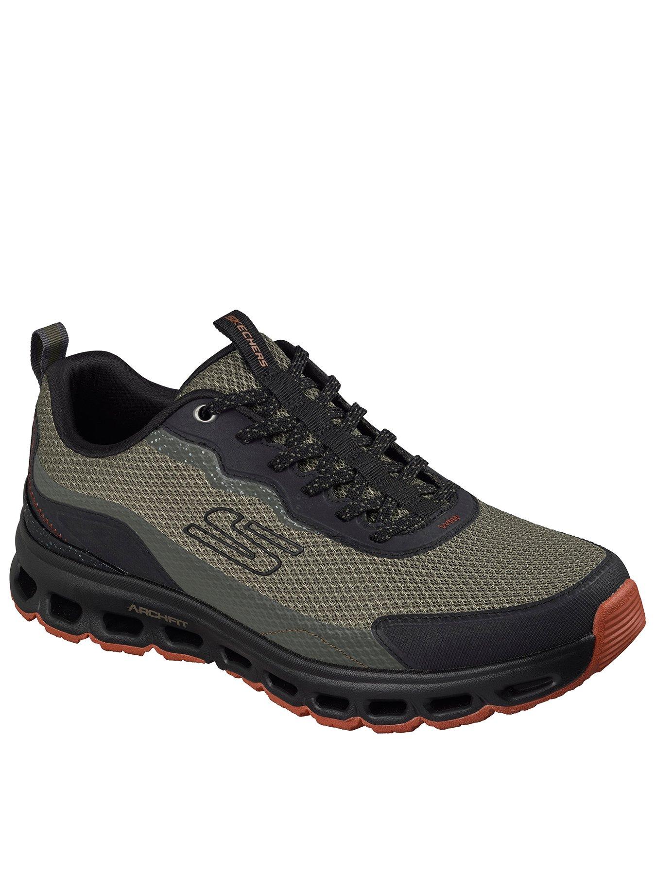 Skechers Arch Fit Glide Step At Arch fit Mesh  &  Hotmelt Overlay Lace Up - Green