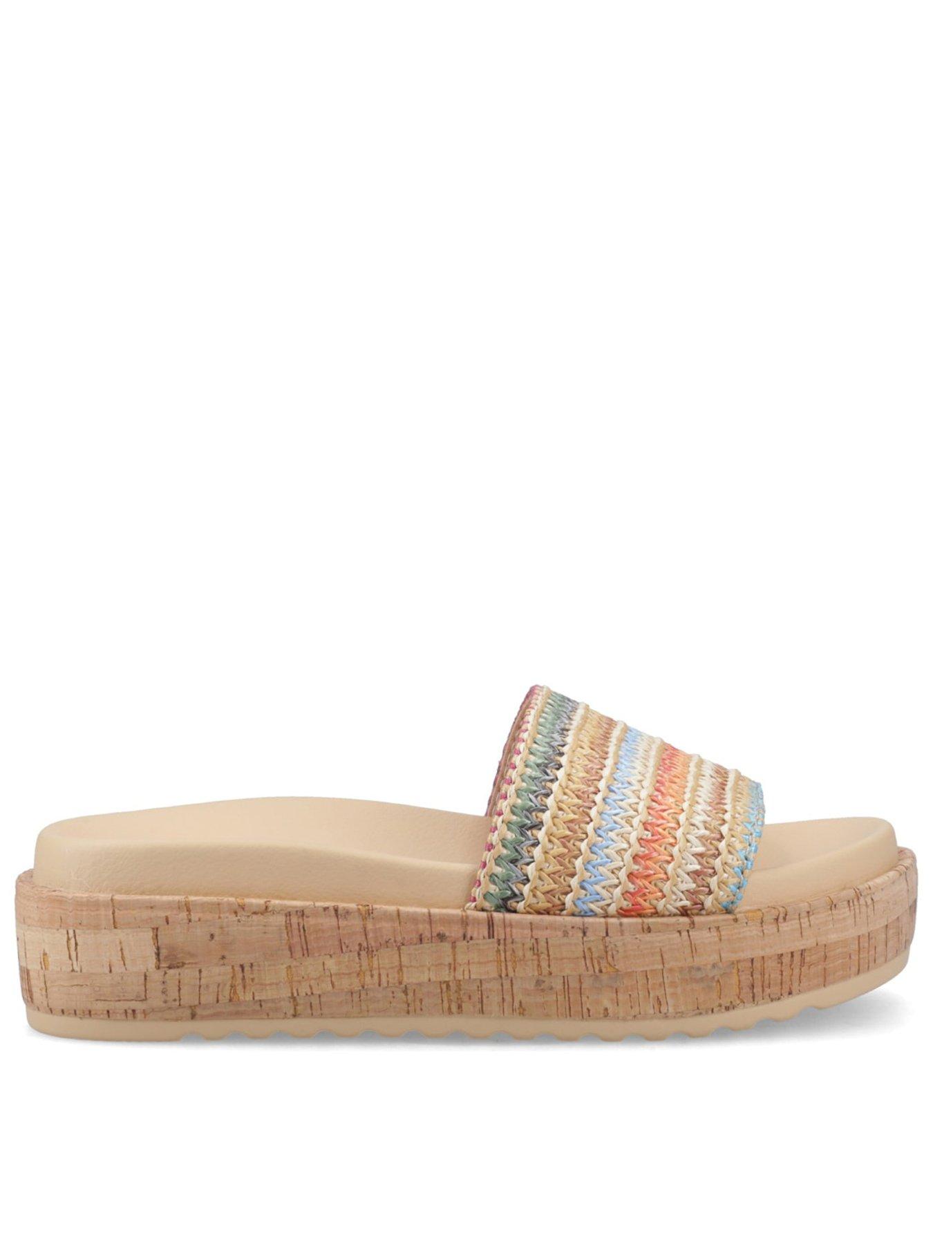 Image 1 of 5 of Rocket Dog Faye Alti Raffia Sandal-multi Stripe